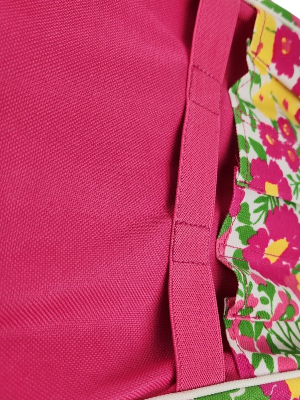 Lilly Pulitzer Pink Floral Canvas Tote Bag Beach Garden Pool - Picture 3 of 11